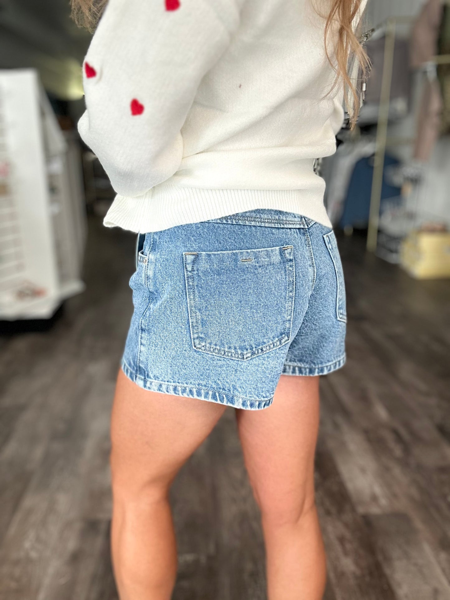 RESTOCK On Edge Wrap Denim Skort
