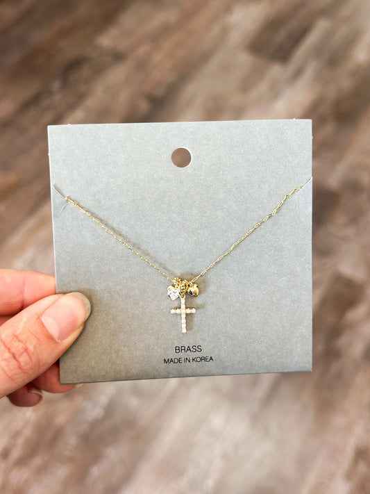 Heart & Cross Charms Necklace