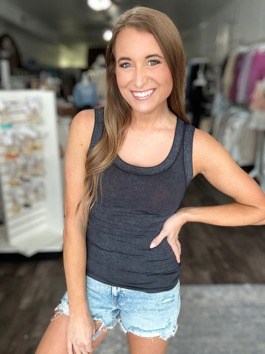 Better Than Basic Ribbed Tank (Black)