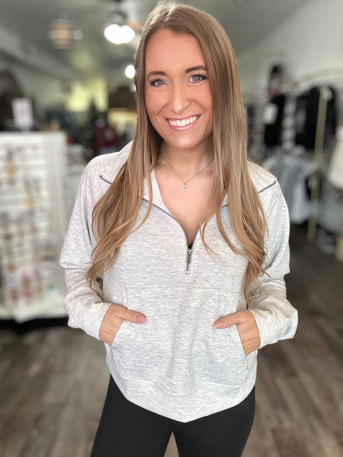 All For What Scuba Quarter Zip (Heather Grey)