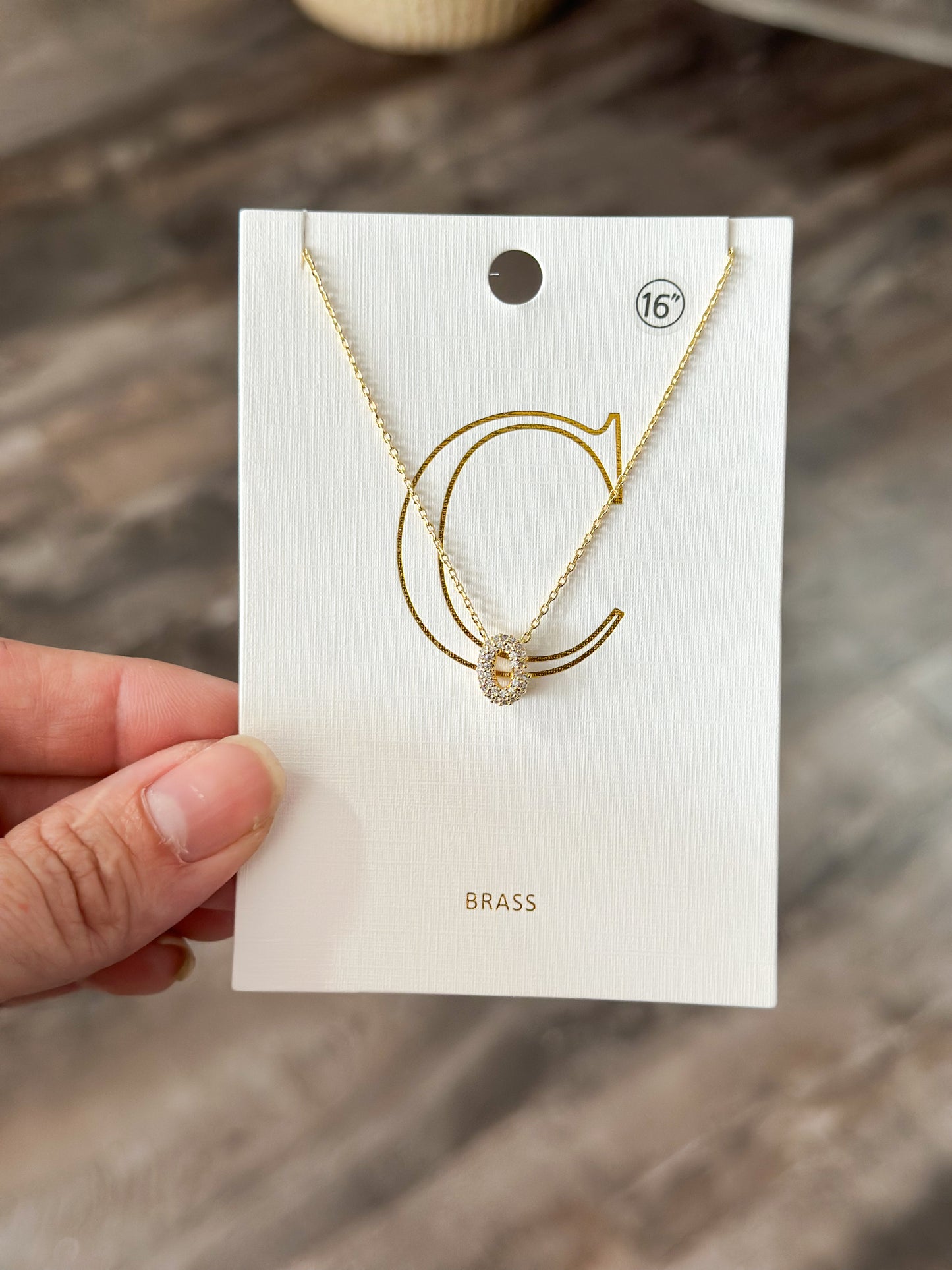 Sparkly Initial Necklace - Gold