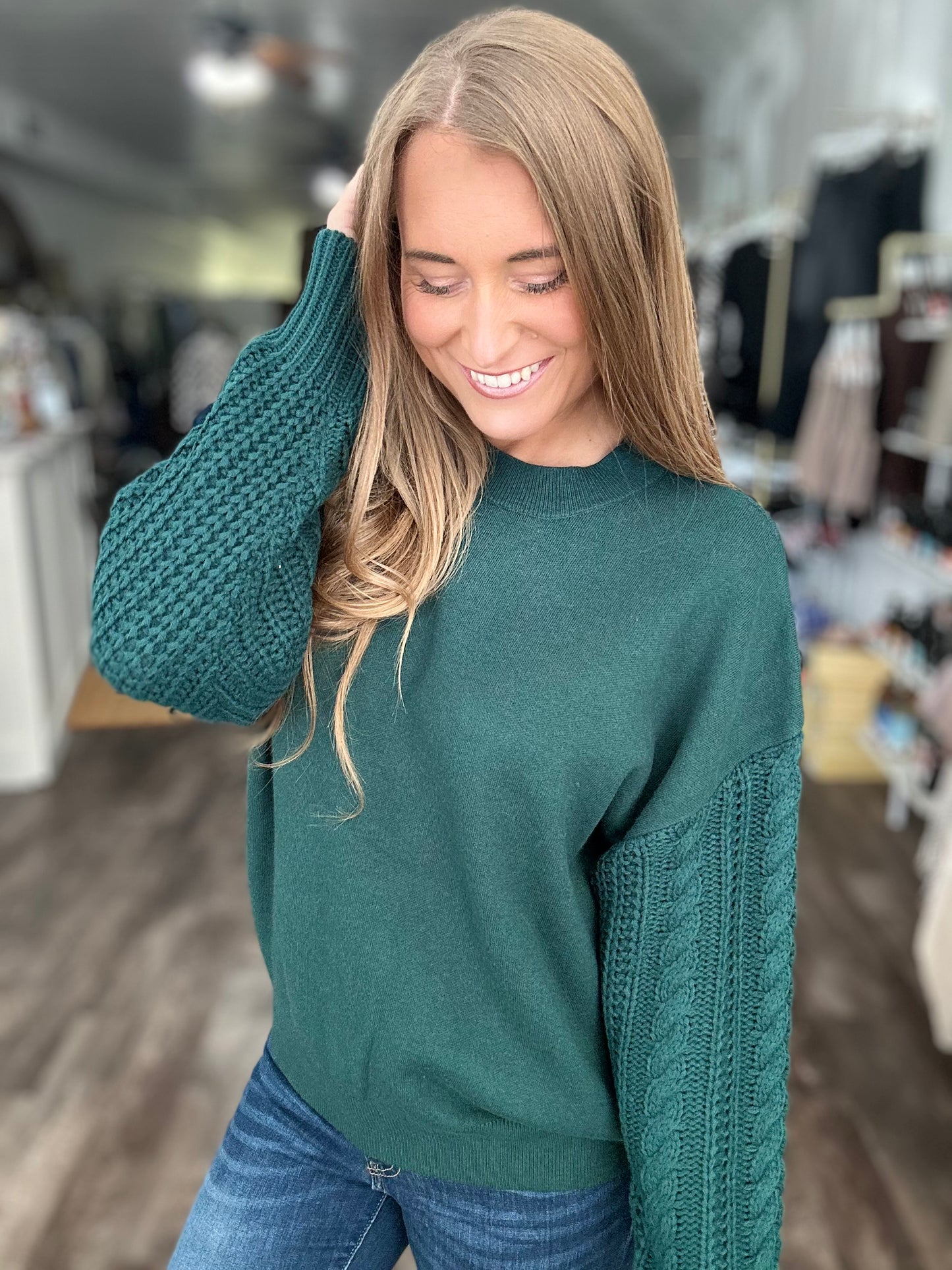 Catcha Later Oversized Sweater - Hunter Green