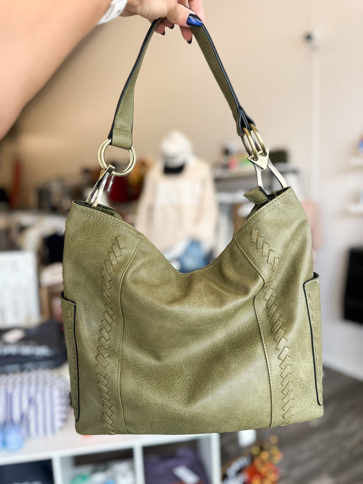 Gracie Whipstitch Hobo Bag