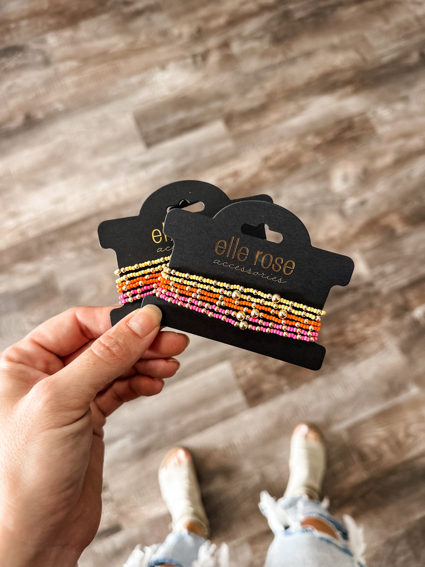 Stacked Beaded Bracelet - Sunset