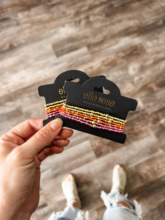 Stacked Beaded Bracelet - Sunset