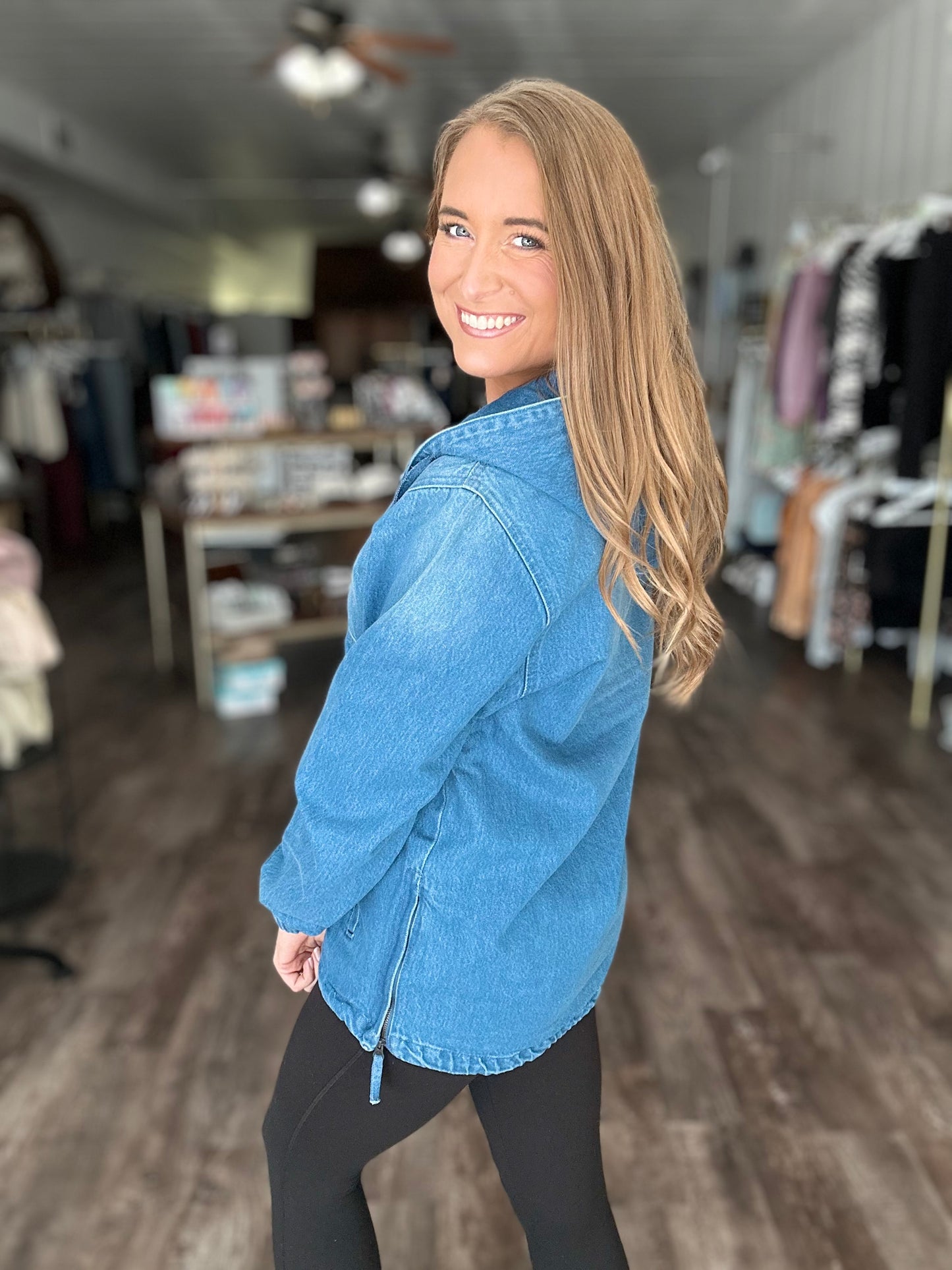 Always Trendy Denim Pullover