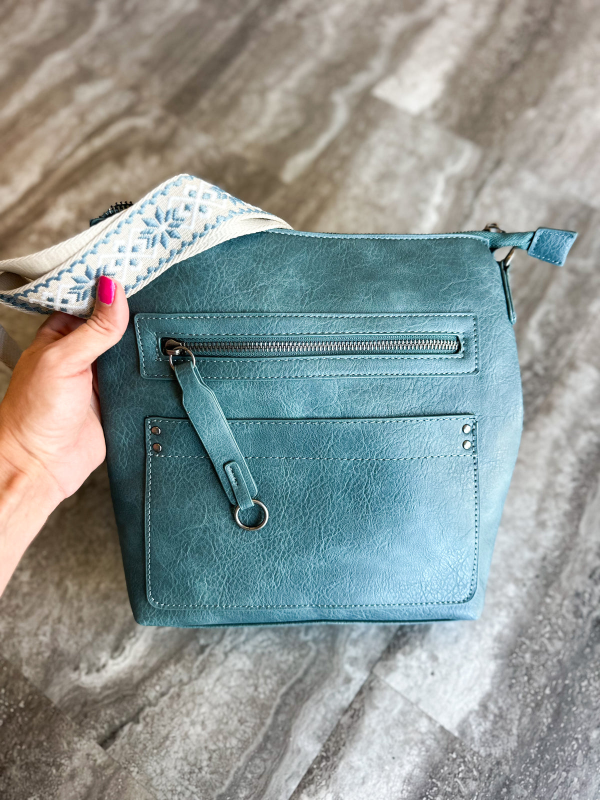 Tracy Tassel Stitch Crossbody (Jade)