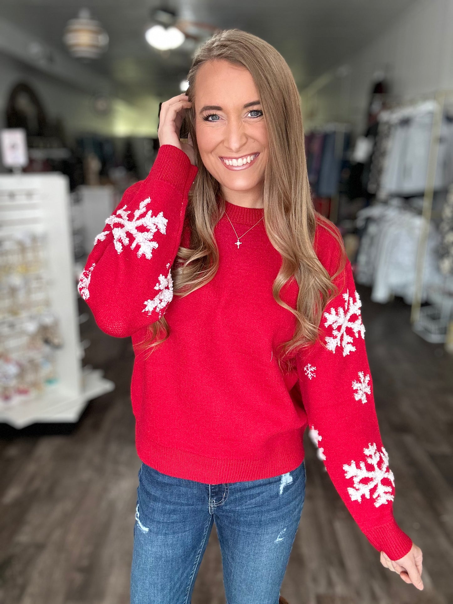 Winter Wonderland Balloon Sleeve Sweater
