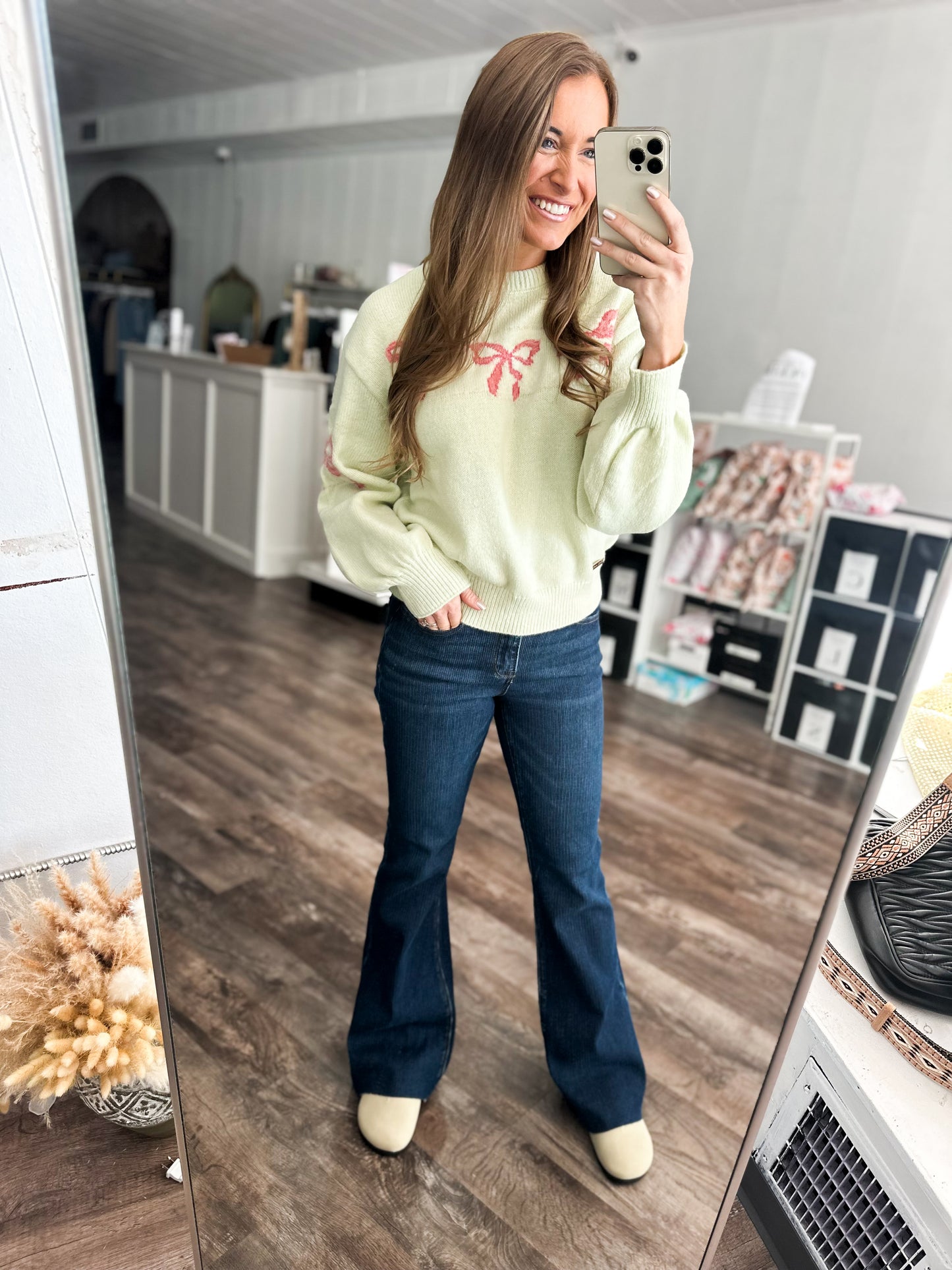 Kyndall Textured Flare Denim
