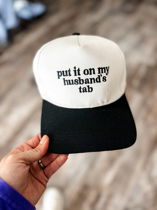 RESTOCK Put It On My Husbands Tab Hat - Black