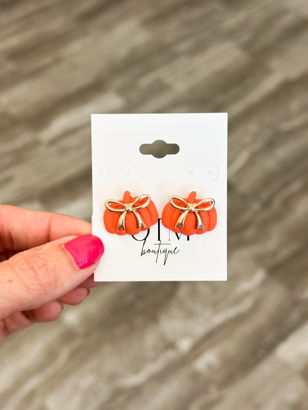 Pumpkin Bow Clay Studs