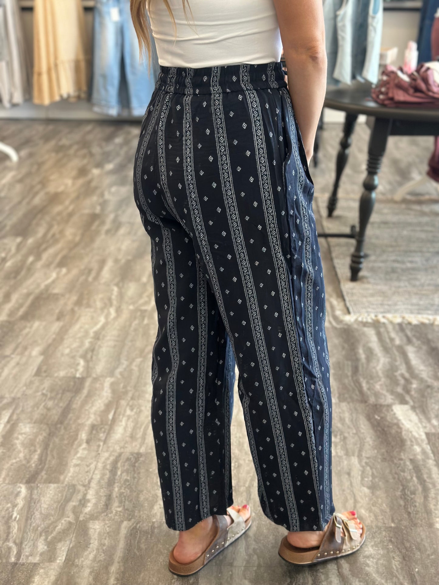 Haleigh Boho Striped Wide Leg Pants