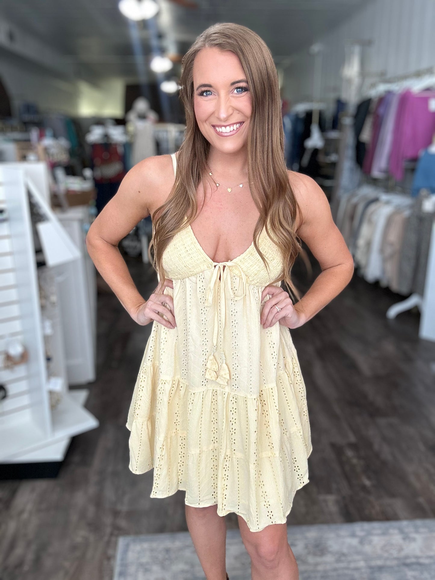 Here Comes The Sun Eyelet Dress