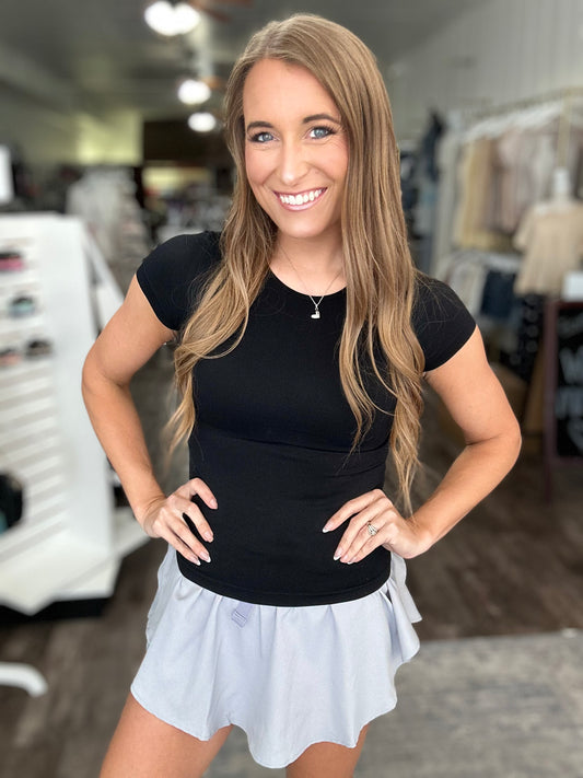 Whisk Me Away Fitted Top (Black)
