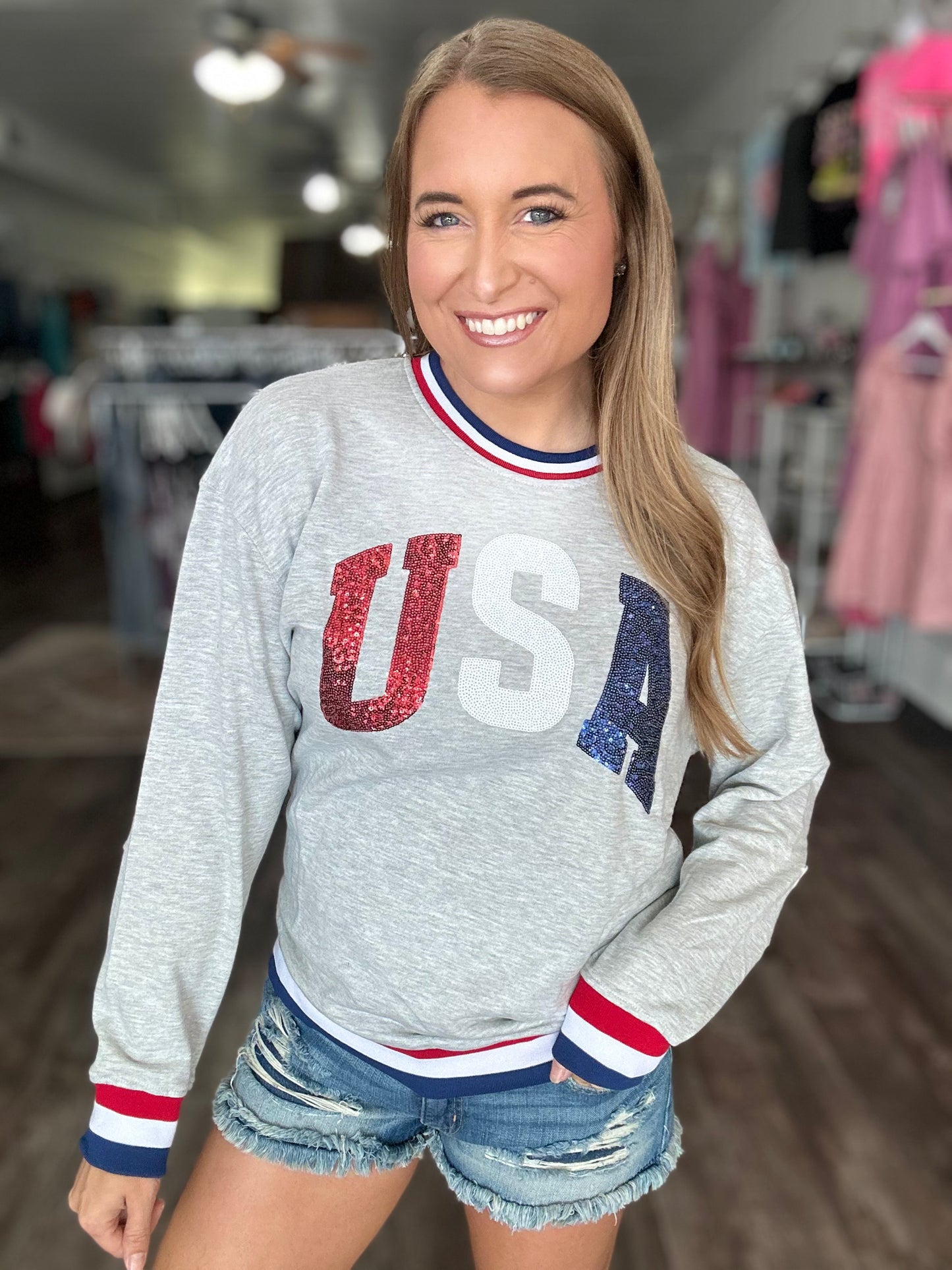 USA Sequins Pullover - Simply Southern