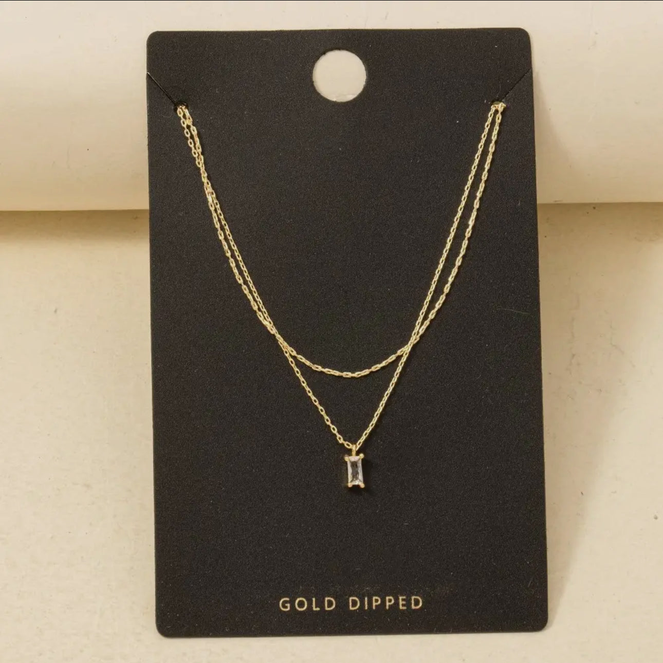 Baguette Layered Dainty Necklace