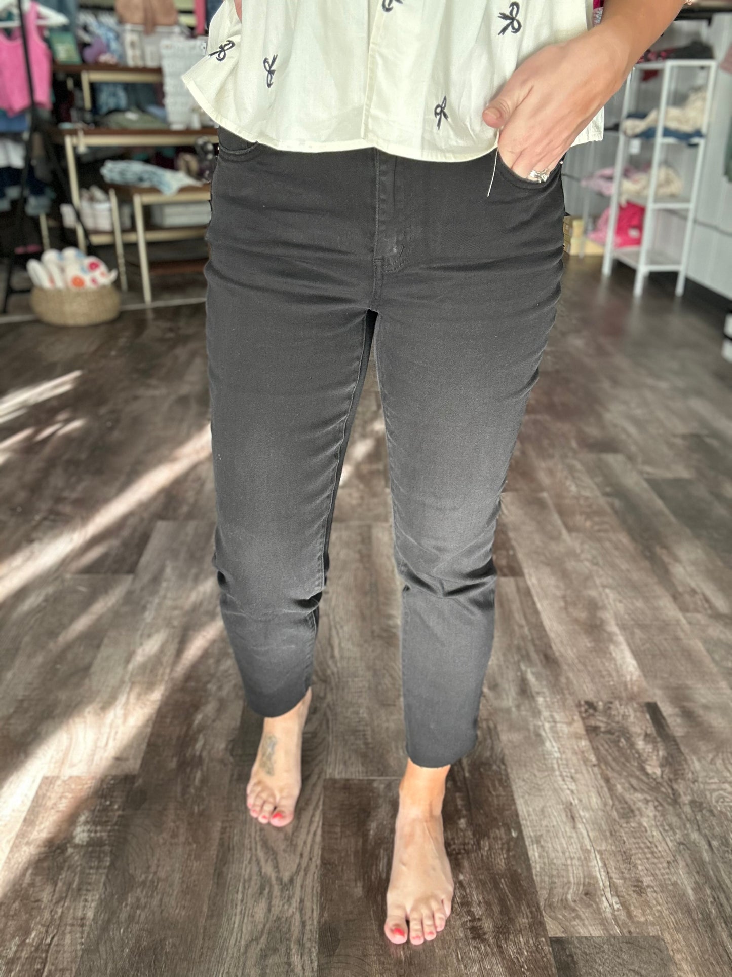 Katelyn High Waisted Crop Denim