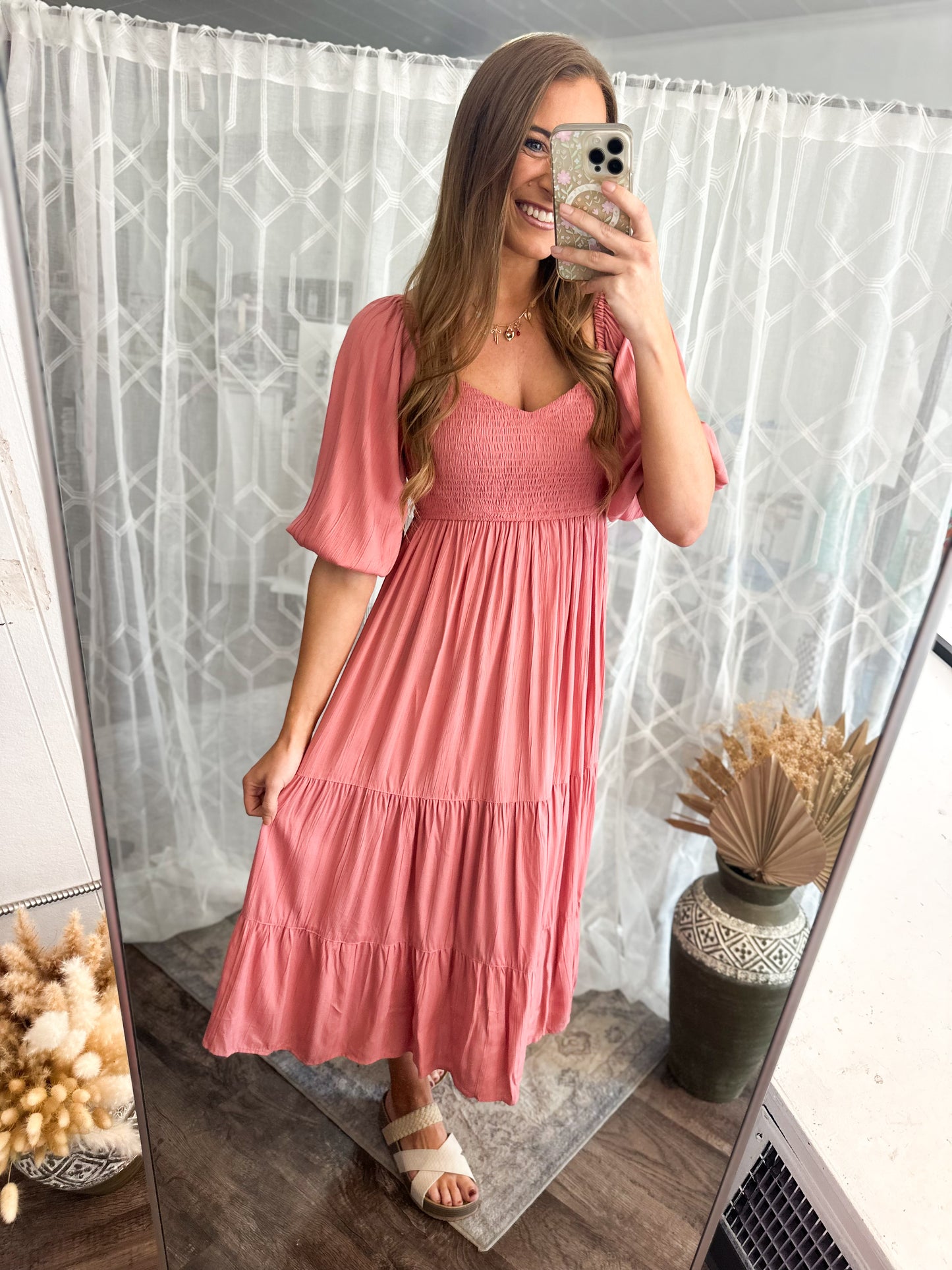 Painting Pink Smocked Dress