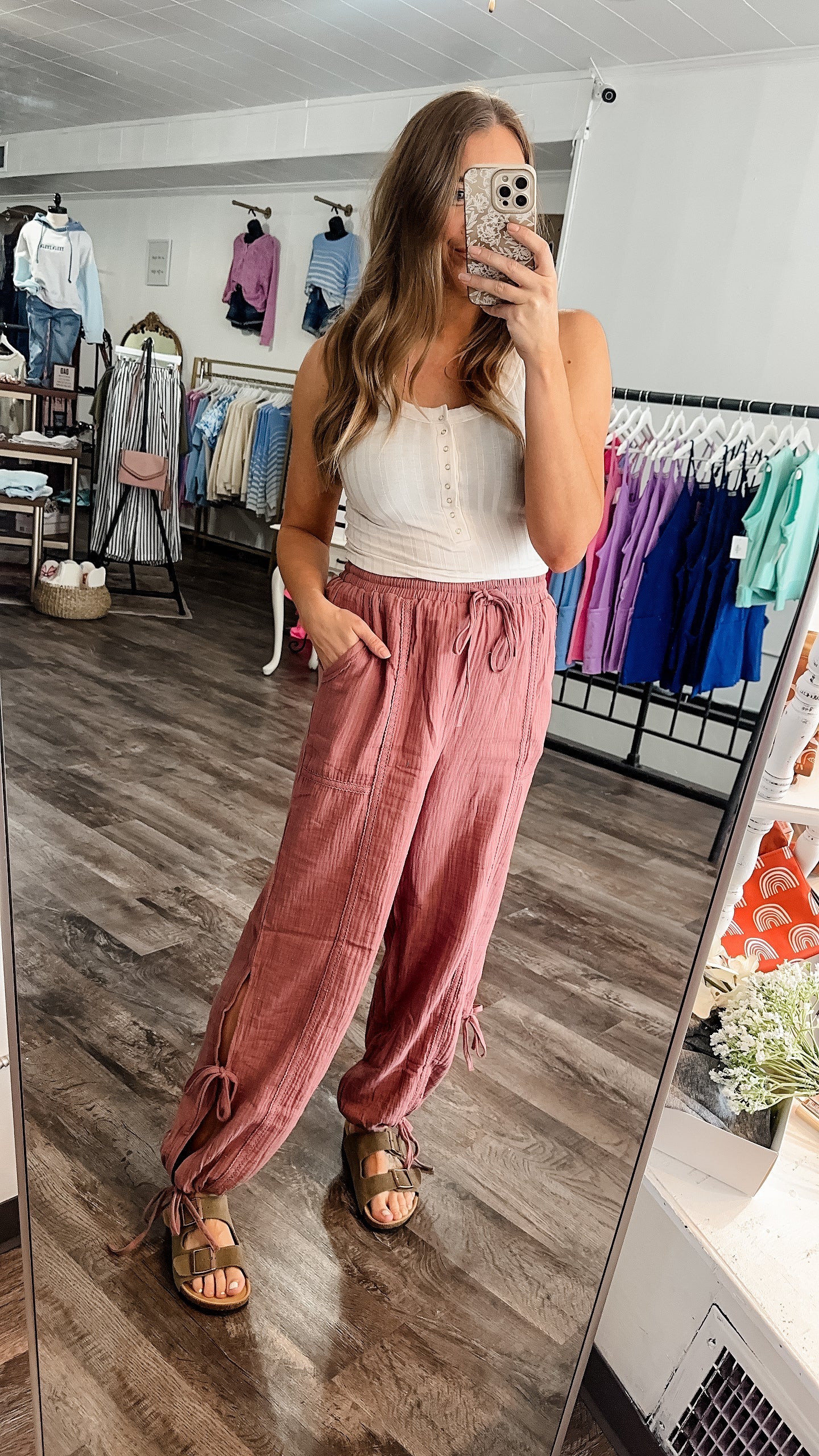 RESTOCK Whimsy Days Linen Pants - Mauve