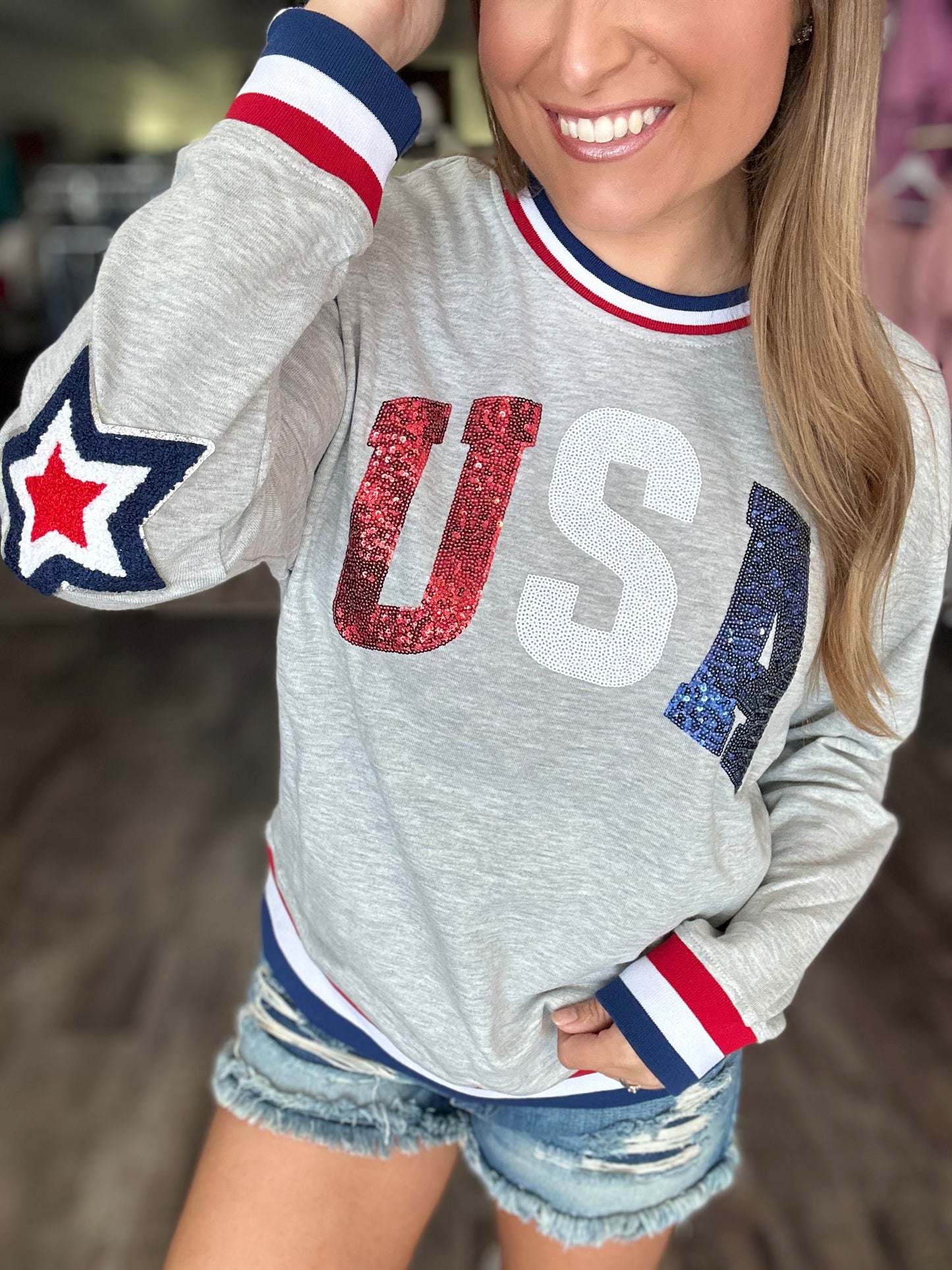 USA Sequins Pullover - Simply Southern