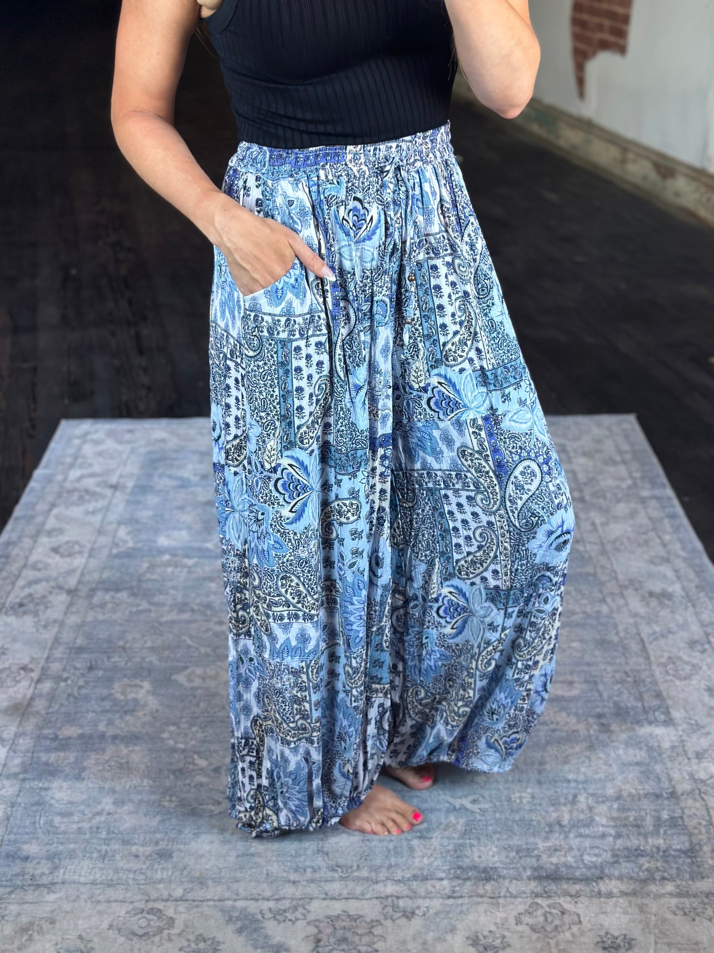 Out of Curiosity Baggy Tie Pants