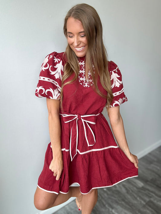 Khloe Embroidered Mini Dress
