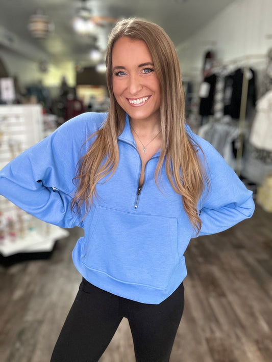 All For What Scuba Quarter Zip (Carolina Blue)