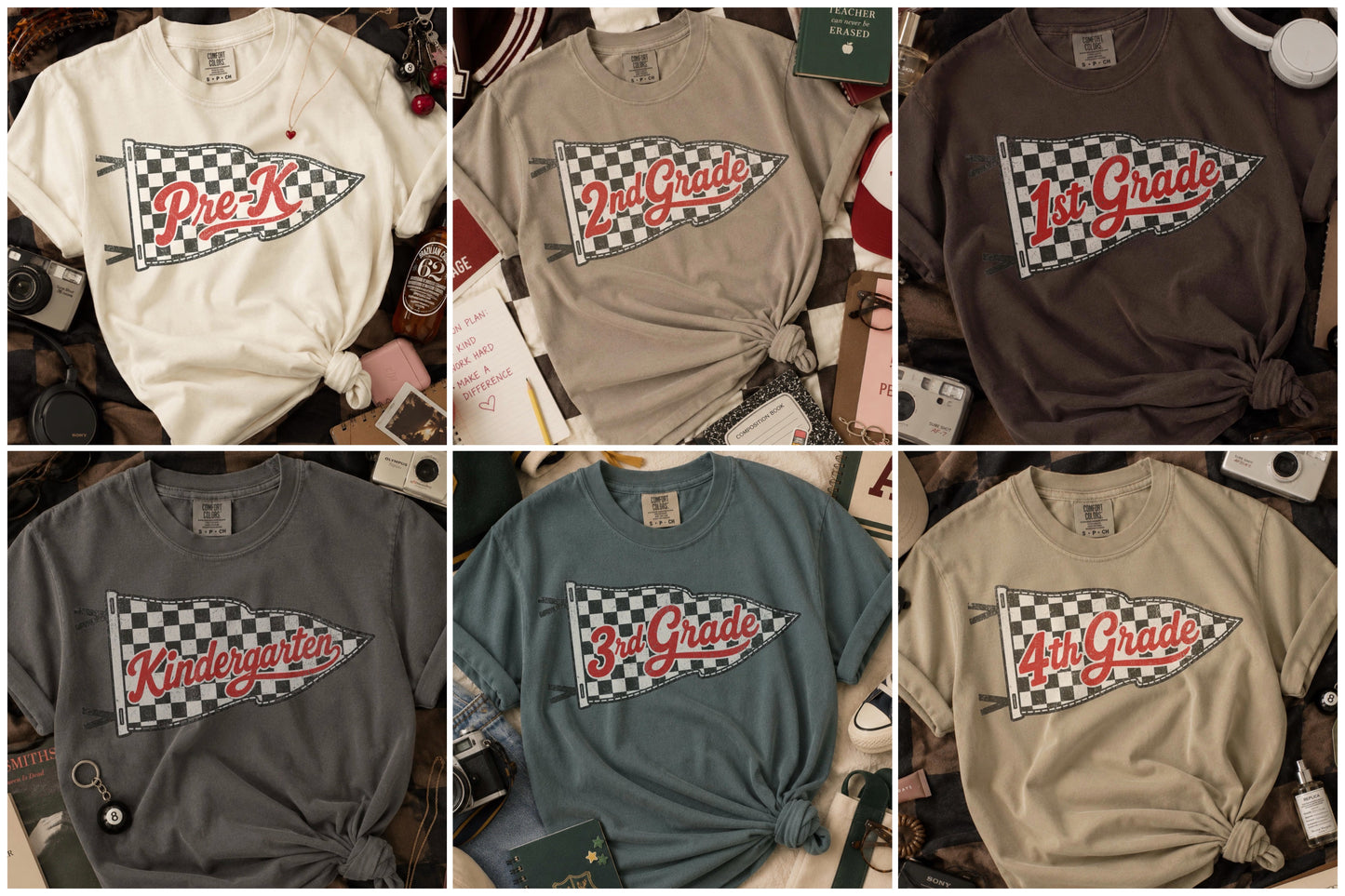 Preorder Back To School Checkered Flag Graphic Tee