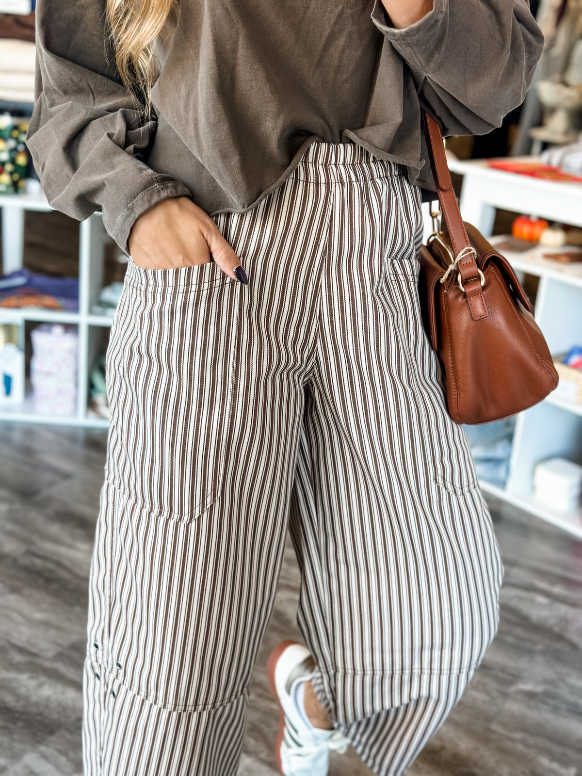 Bianca Striped Barrel Pants