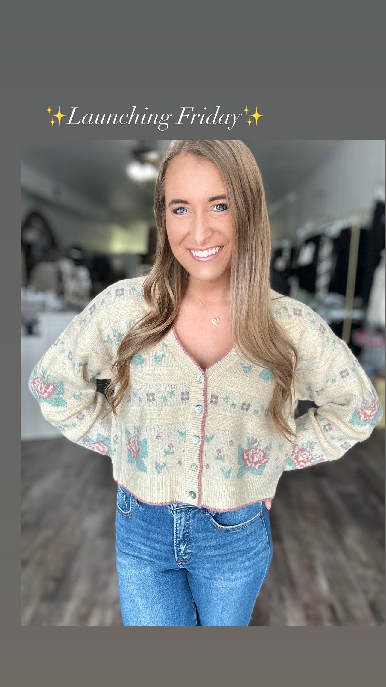 All For Love Cropped Floral Cardigan