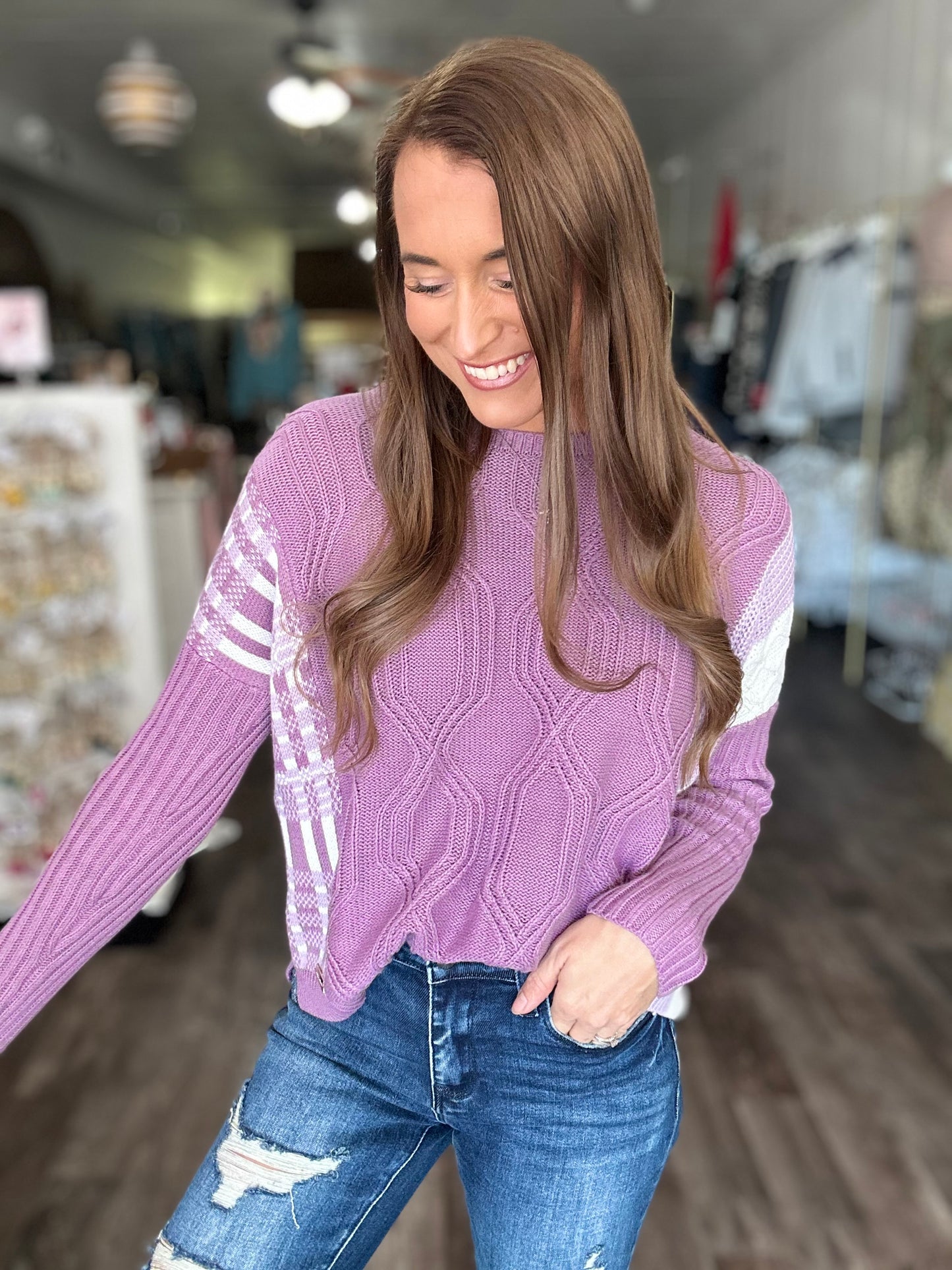 Maya Sweater (Grape) - Simply Southern