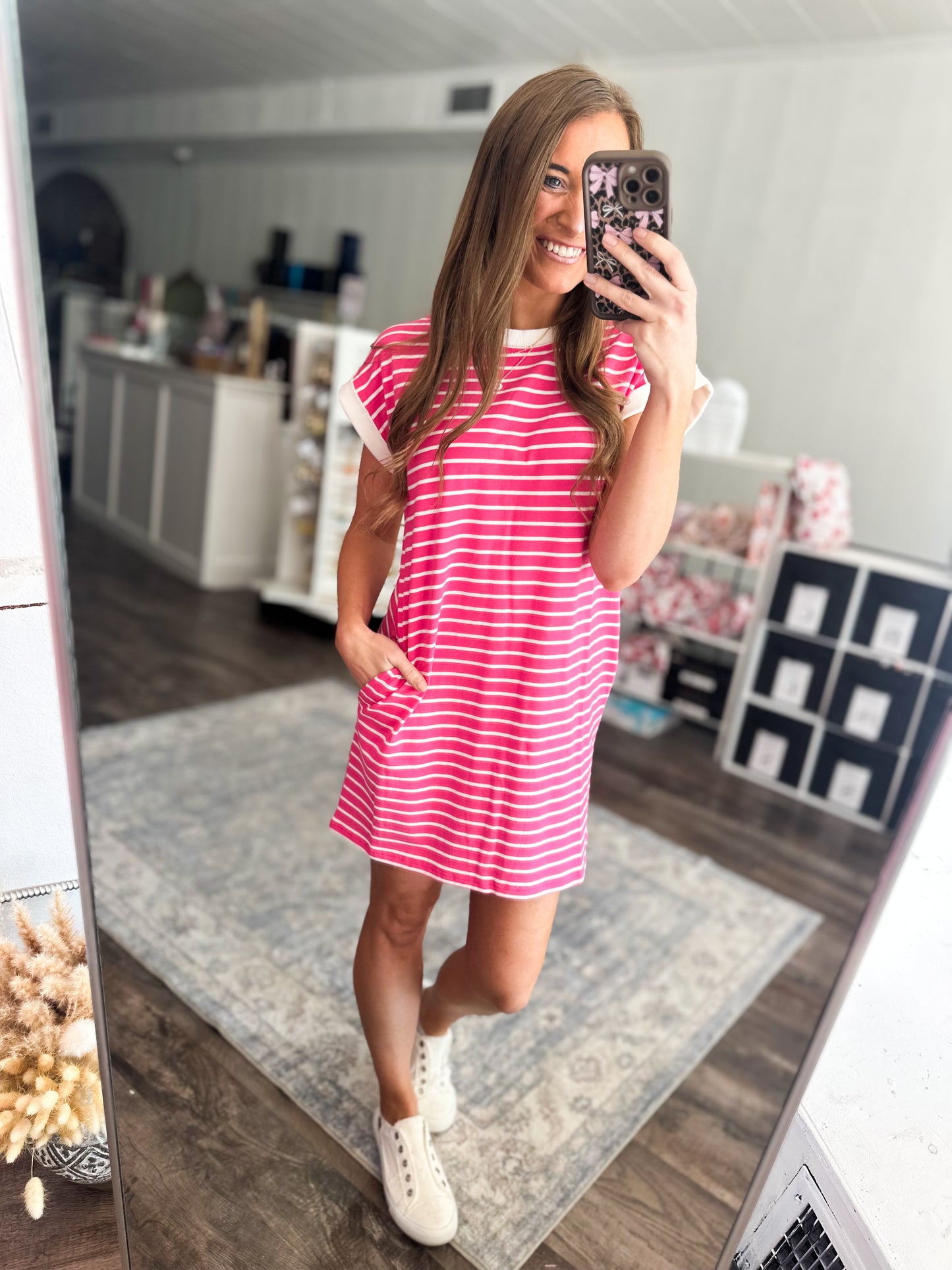 In Go Mode Striped Dress (Pink)
