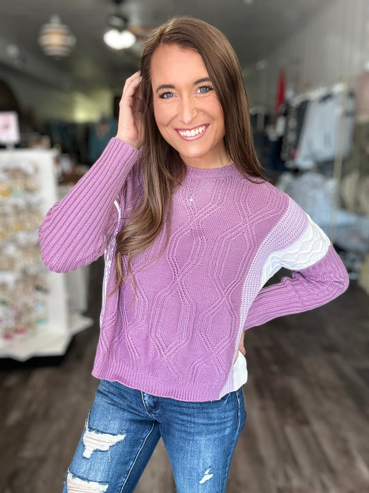 Maya Sweater (Grape) - Simply Southern