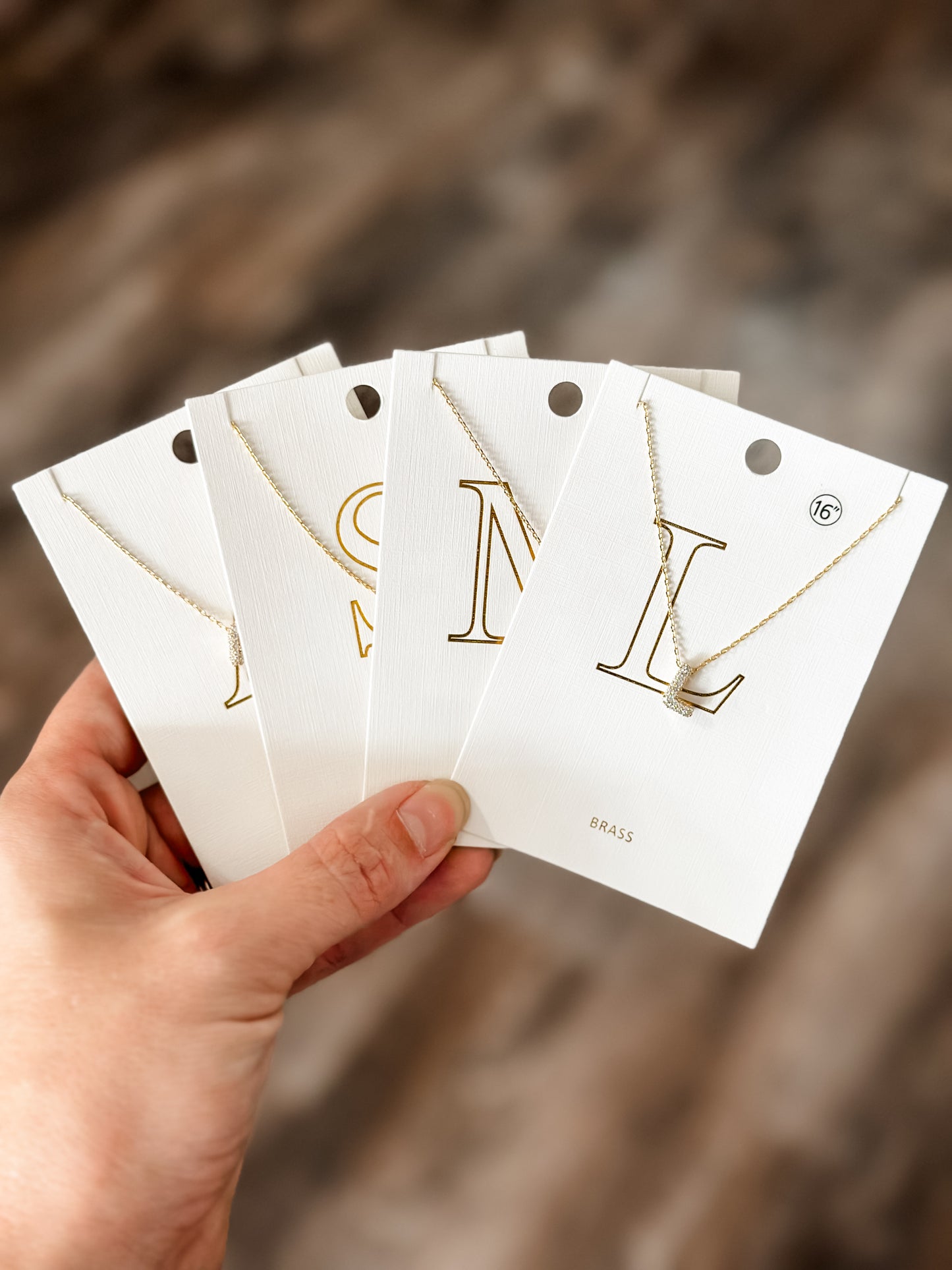 Sparkly Initial Necklace - Gold