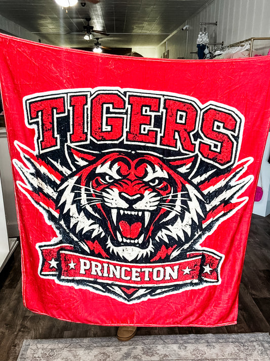 Vintage Tigers Design 50x60 Fleece Blanket
