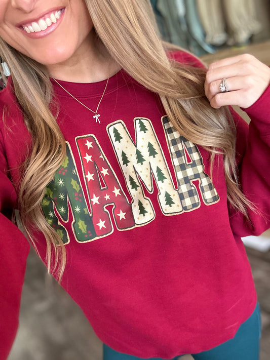 Festive Mama Holiday Crewneck