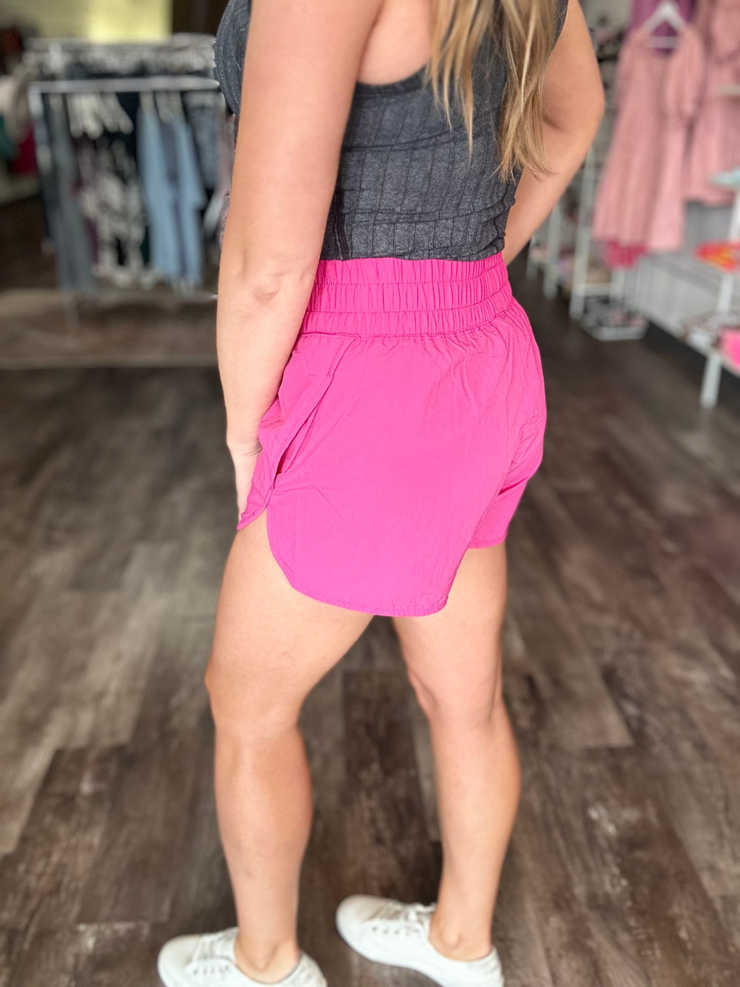 Day Out Windbreaker Shorts - Pink