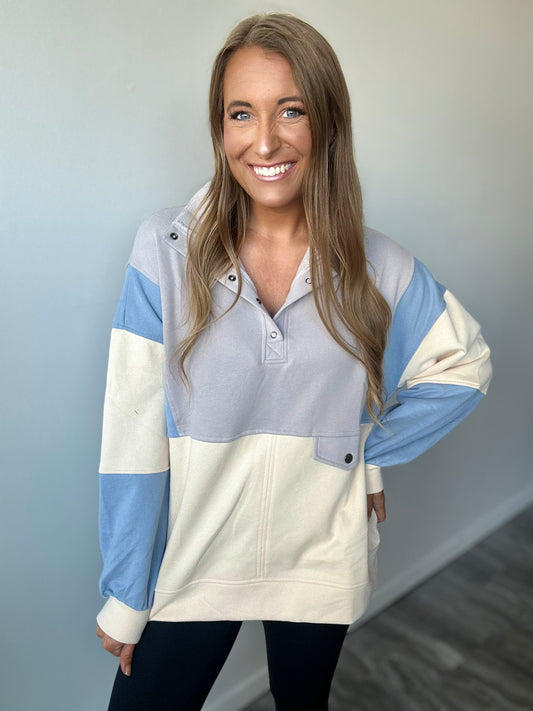 Shutting It Down Colorblock Pullover