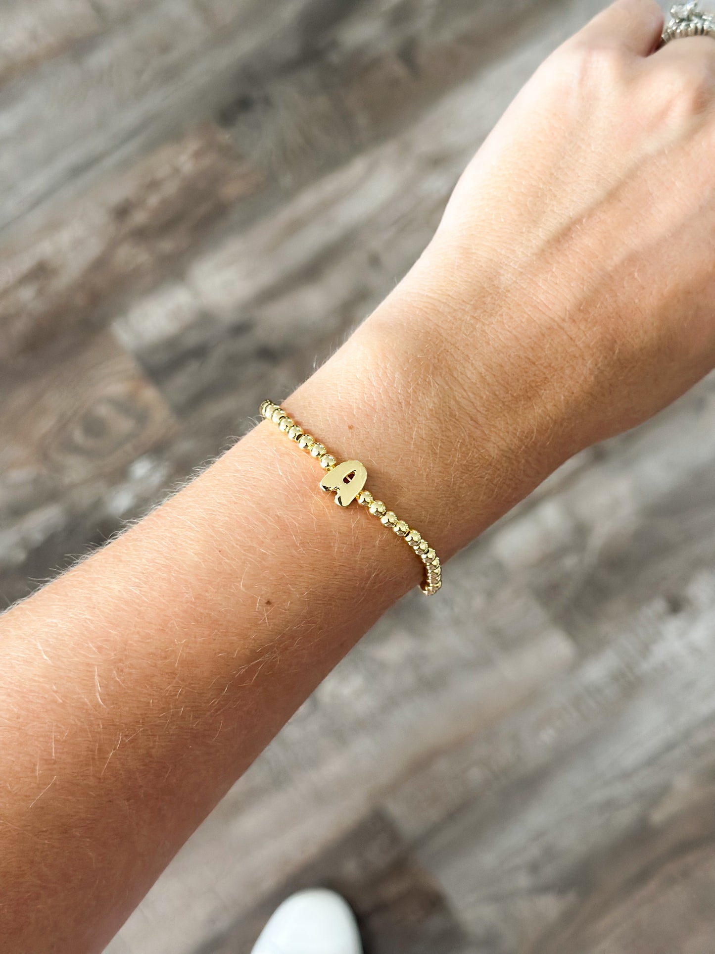 Initial Bubble Stretch Bracelet - A