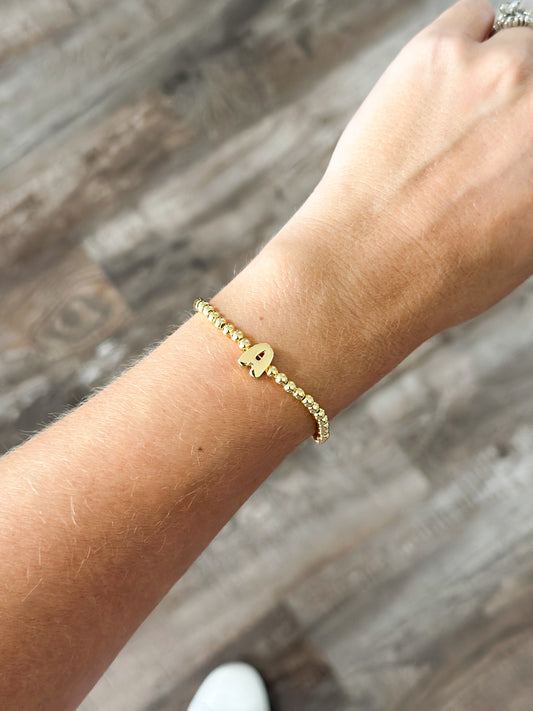 Initial Bubble Stretch Bracelet - A