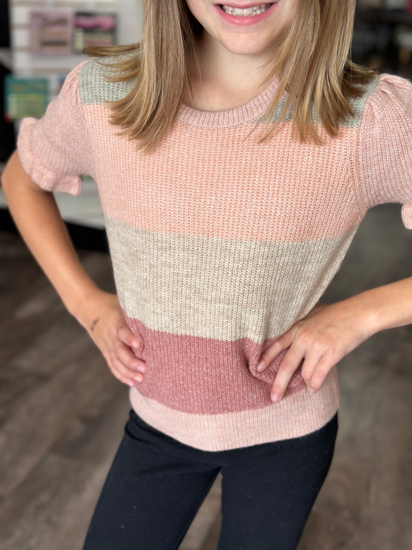 Charlie Puff Sleeve Sweater Top (TWEEN)
