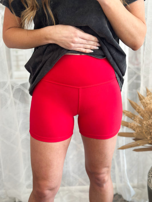 On The Run Biker Shorts (Red)