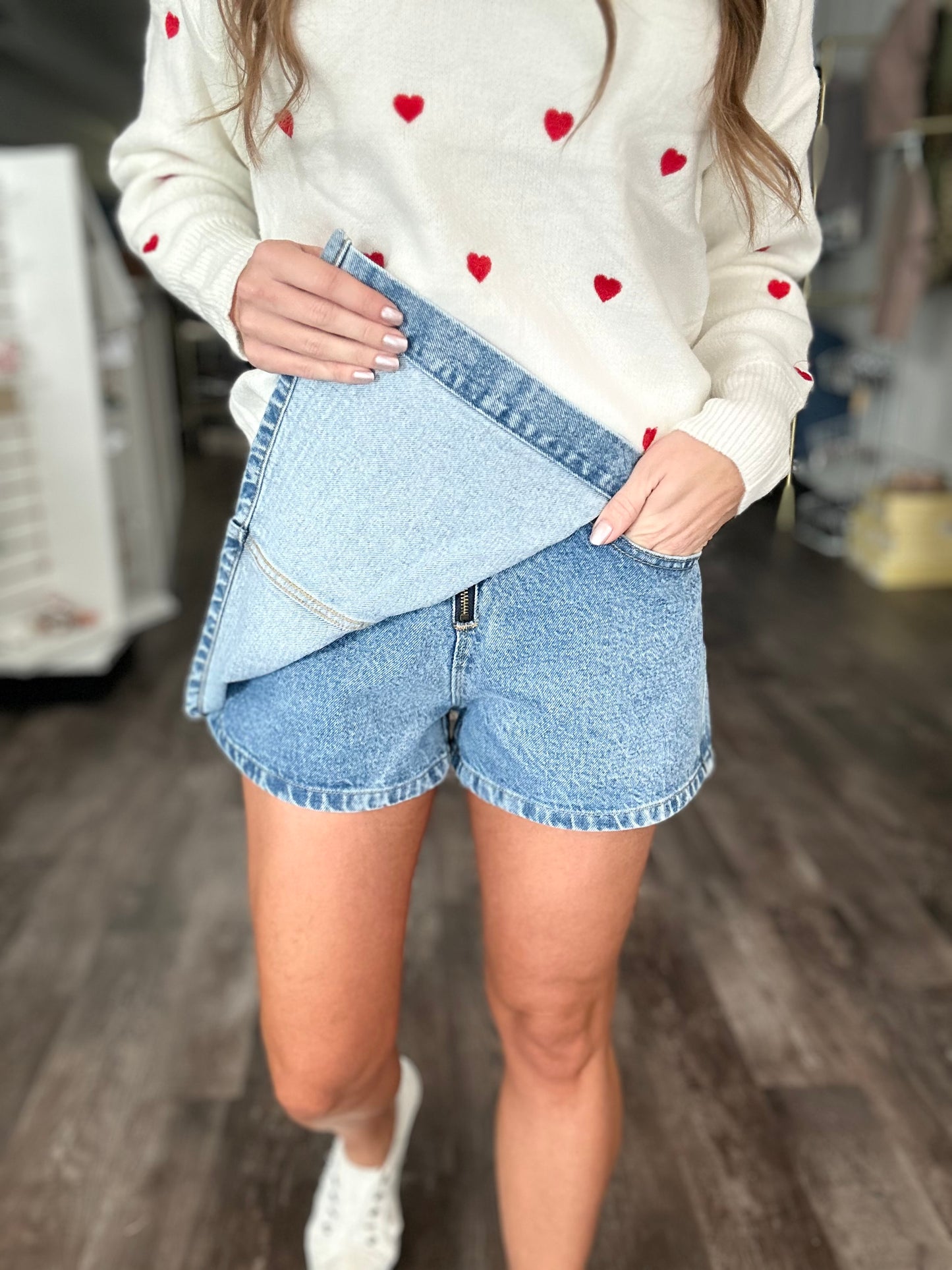 RESTOCK On Edge Wrap Denim Skort