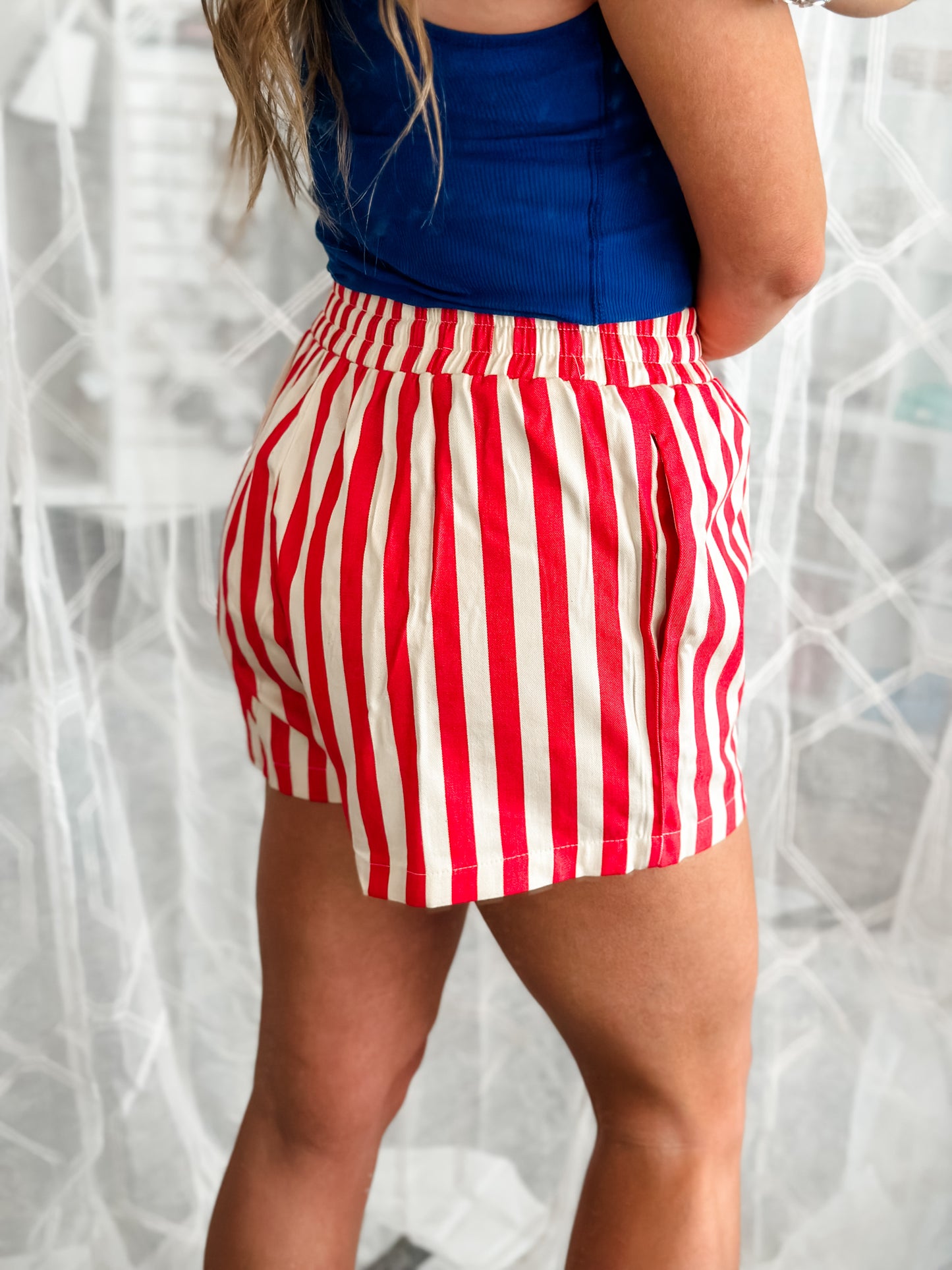 Summer Lovin' Striped Shorts (Red)