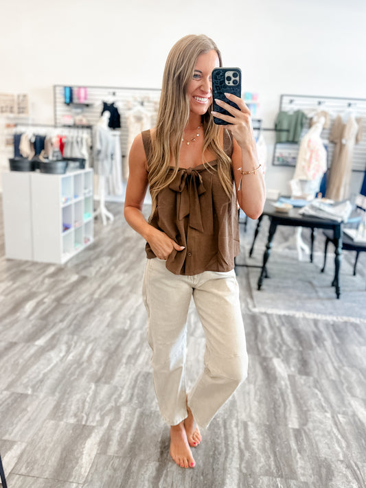 Caroline Khaki Barrel Denim