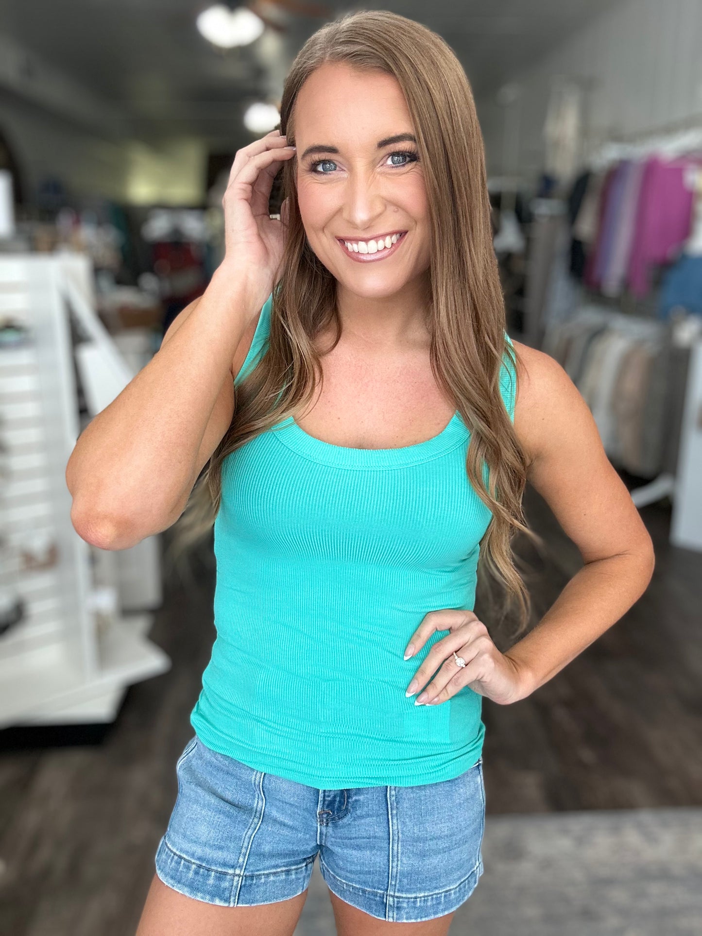 Better Than Basic Ribbed Tank (Mint)