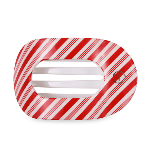 Candy Cane Crush Round Flat Clip - Large