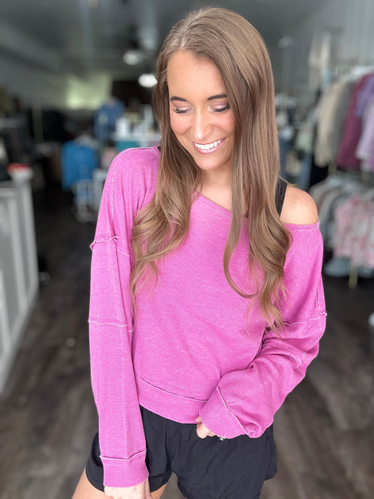 On The Cozy Side Waffle Knit Pullover