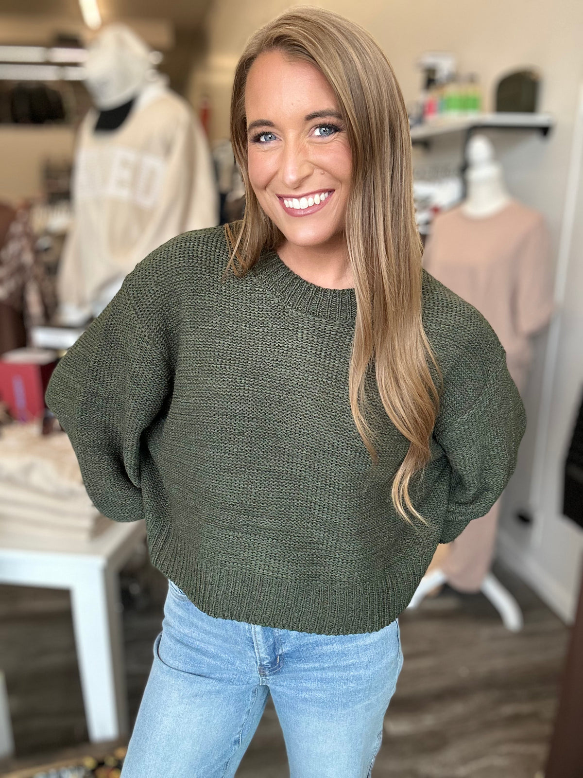 Keenan Slouchy Sweater (Dark Olive)