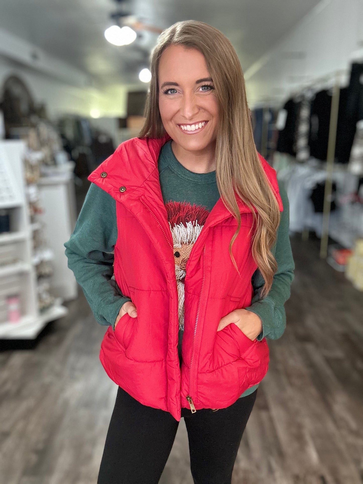 RESTOCK Day Trip Puffer Vest - Red
